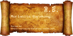 Murlasits Barakony névjegykártya